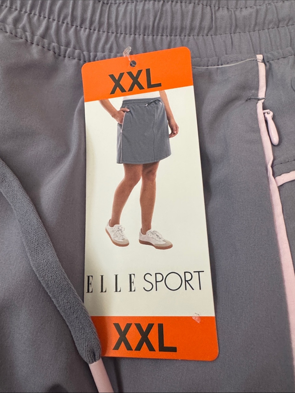Elle Sport Women's Gray Skort with Pink Trim